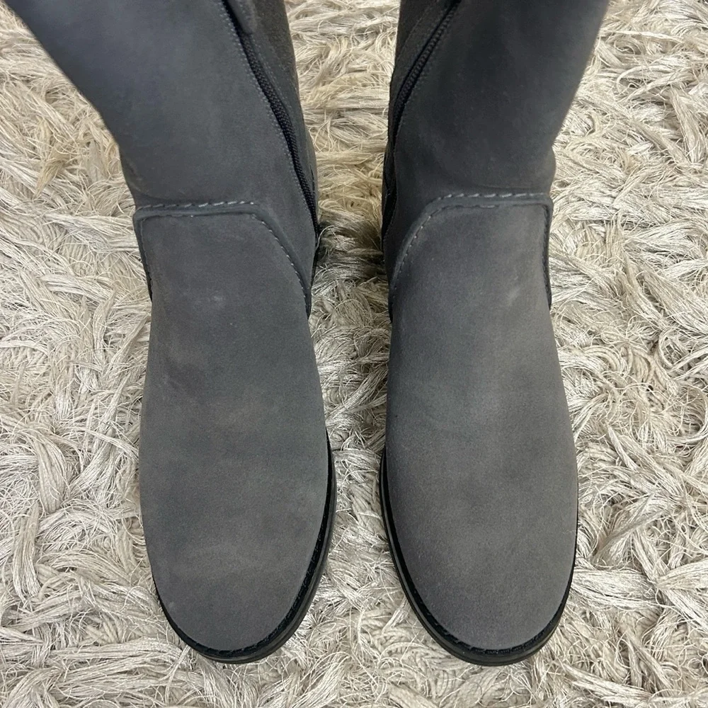 Cole Haan Calgary Water Resistant Suede Over The Knee Boots in Gray Sz 6